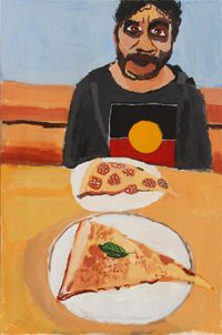Self-Portrait (Deep Pizza) by Vincent Namatjira contemporary artwork painting