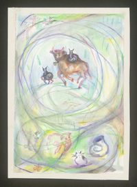 Historyjka o przygodach ślimaka i jego przyjaciół (Tiny Tale of Snail and All His Friends) by Erna Rosenstein contemporary artwork painting, works on paper