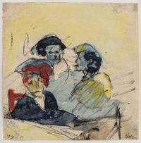 Caféhausszene by Emil Nolde contemporary artwork painting, works on paper, drawing