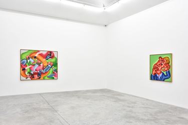 Exhibition view: Peter Saul, Art History is Wrong, Almine Rech, Paris (18 January–29 February 2020). © Peter Saul. Courtesy the Artist and Almine Rech. Photo: Rebecca Fanuele.