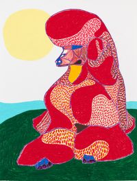 Sunbathing on the Hill by Susumu Kamijo contemporary artwork works on paper