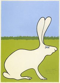 Hannah's Rabbit by John Wesley contemporary artwork painting, works on paper