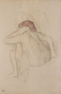 Femme s'essuyant by Edgar Degas contemporary artwork drawing