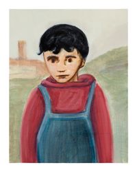 Boy in Dungarees by Matthew Krishanu contemporary artwork painting, works on paper