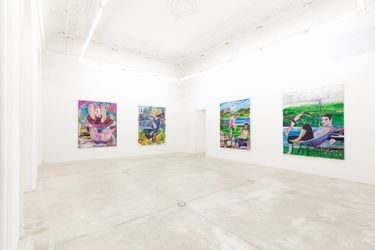 Exhibition view: Rui Miguel Leitão Ferreira, New Paintings from the Lake, Galerie Krinzinger, Seilerstätte 16, Vienna (27 January–11 March 2023). Courtesy Galerie Krinzinger.