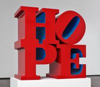HOPE, Red/Blue by Robert Indiana contemporary artwork painting, sculpture