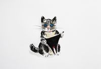 Sex kitten (black) by Karen Densham contemporary artwork painting, works on paper