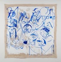 Shapes in Blue by Jihyun Lee contemporary artwork painting, works on paper, drawing