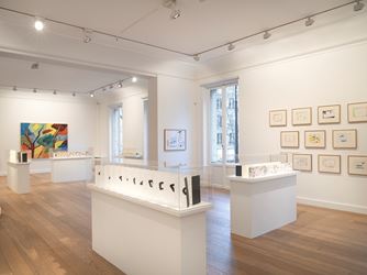 Exhibition view: Etel Adnan, Leporellos, Galerie Lelong & Co., 13 Rue de Téhéran, Paris (23 January–7 March 2020). Courtesy Galerie Lelong & Co. Paris.
