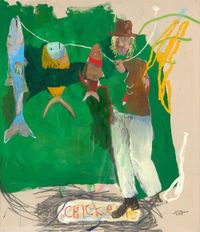 Fishermans song by Joseph Olisaemeka Wilson contemporary artwork painting