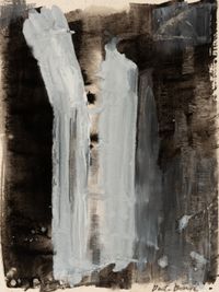 Untitled (Black and Gray Vertical Abstract) by Dusti Bongé contemporary artwork painting, works on paper