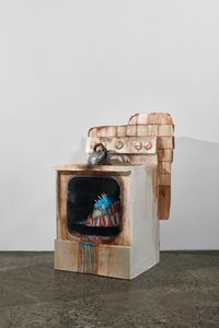 Stove with 4th of July Cake and Teapot (The Covid Diaries Series) by Valerie Hegarty contemporary artwork sculpture