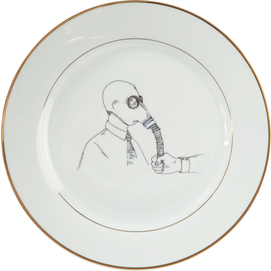 Nikita Kadan, Procedure room (plates), 2009-2010. Print on ceramic.