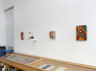 Exhibition view: Marley Freeman and Lukas Geronimas, Miniatures, Karma, Bookstore, New York (2 June–7 July 2023). Courtesy Karma.