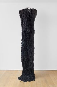 The Black Spiral [Biała spirala] by Barbara LEVITTOUX-ŚWIDERSKA contemporary artwork sculpture, textile