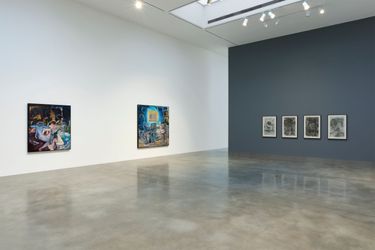 Exhibition view: Adrian Ghenie, The Brave New World, Pace Gallery, New York (10 November–22 December 2023). Courtesy the artist and Pace Gallery. Photo: Pace Gallery.