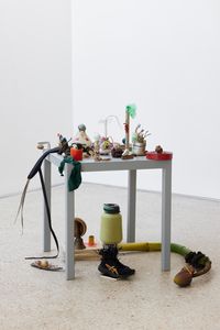 Mid-Grey by Margaret Salmon contemporary artwork installation, mixed media