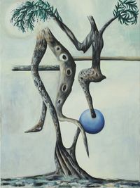 Verholzte Baumskulptur (blaue Kugel) by Hartmut Neumann contemporary artwork painting