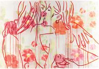 Rose Hearts by Reza Farkhondeh & Ghada Amer contemporary artwork works on paper