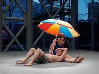 Couple under an Umbrella by Ron Mueck contemporary artwork mixed media
