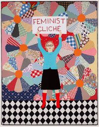Feminist Cliché  (Dresden Plate) by Adrienne Doig contemporary artwork mixed media, textile, textile, textile