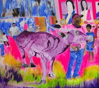 Shook by the Move & Moved by the Shake (Confidential Whispers to a Carabao) by Nicholas Grafia contemporary artwork painting