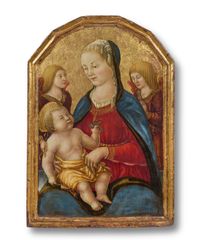 Madonna and Child with Angels by Familiare Del Boccati contemporary artwork painting, works on paper, sculpture