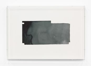 Florian Pumhösl, Saltern/Marsh IV (2019–2021). Watercolour on primed lead foil. 19 x 34 cm. Exhibition view: Florian Pumhösl, Galerie Buchholz, Berlin (16 September–29 October 2022). Courtesy Galerie Buchholz.