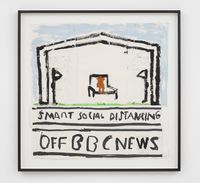 Smart Social Distancing (Birthday Pic) by Rose Wylie contemporary artwork works on paper