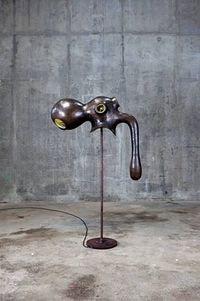 Crypto Helmet Lamp by Atelier Van Lieshout contemporary artwork mixed media