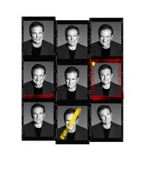 Andy Gotts, Robin Williams Contact Sheet (2021). Fine art giclée archival print. Edition 1/25. 126.6 x 96.2 cm. Courtesy Maddox Gallery.