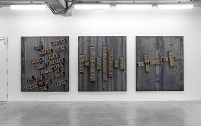 Jannis Kounellis, Solo Exhibition, 2014, Exhibition view at Almine Rech Gallery, Brussels. Courtesy the Artist and Almine Rech Gallery. © Jannis Kounellis.