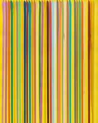 Poured lines: Cadmium Yellow Light by Ian Davenport contemporary artwork painting, works on paper
