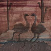 Two Ostriches by Zhao Yang contemporary artwork painting