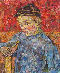 Repro: MASP (The Boy, Camille Roulin after Van Gogh) by Vik Muniz contemporary artwork print