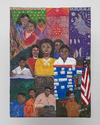 New kids in class by Pacita Abad contemporary artwork painting, textile