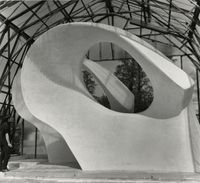 Plaster of Large Double Oval in Shelter by Henry Moore contemporary artwork photography