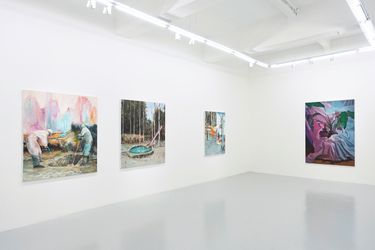 Exhibition view: Zico Albaiquni, Lec Cruz, Julius Redillas, Wedhar Riyadi and Geremy Samala, Lines of Dissonance, Yavuz Gallery, Singapore (27 February–17 March 2021). Courtesy Yavuz Gallery. 