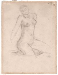 Nu assis by Aristide Maillol contemporary artwork works on paper, drawing