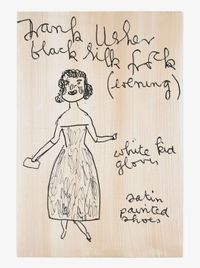 Evening Frank Usher with Purse by Rose Wylie contemporary artwork painting, works on paper