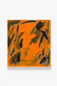 Black and brown gestures with orange reverb by Eleanor Louise Butt contemporary artwork painting, works on paper, sculpture