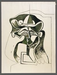 Femme au chapeau. Buste[Woman wearing a Hat. Bust] by Pablo Picasso contemporary artwork painting, works on paper