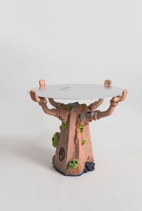 Round Table with Cartoon Hands (Nude) by Zhou Yilun contemporary artwork sculpture