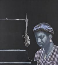 Nina Simone by Sam Nhlengethwa contemporary artwork mixed media