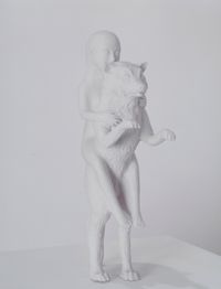 Woman with Wolf by Kiki Smith contemporary artwork sculpture