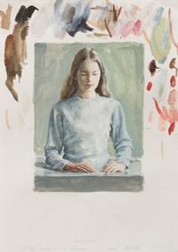 Bread Girl by Michaël Borremans contemporary artwork painting, works on paper, drawing