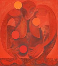 Juggler (red) by Antone Könst contemporary artwork painting