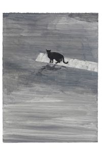 When a Black Cat Crosses the Street by Sodam Lim contemporary artwork painting, works on paper
