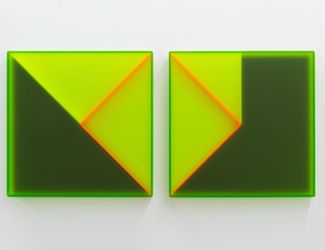 Kāryn Taylor, Equilibrium (2023). Cast acrylic, 40 x 88 x 4.5 cm. Courtesy Jhana Millers, Wellington.