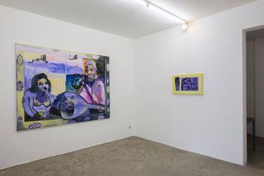 Exhibition view: Mounira Al Solh, Lovers, Nahawand and Saba. She Sang me Songs and I Didn't Mind, Zeno X Gallery, Antwerp South (30 November 2022–28 January 2023). Courtesy Zeno X Gallery.